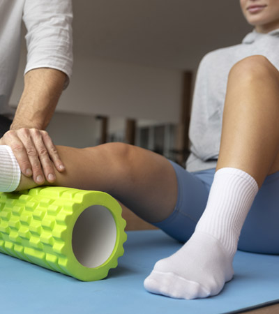Physiotherapist providing hands-on care to a patient